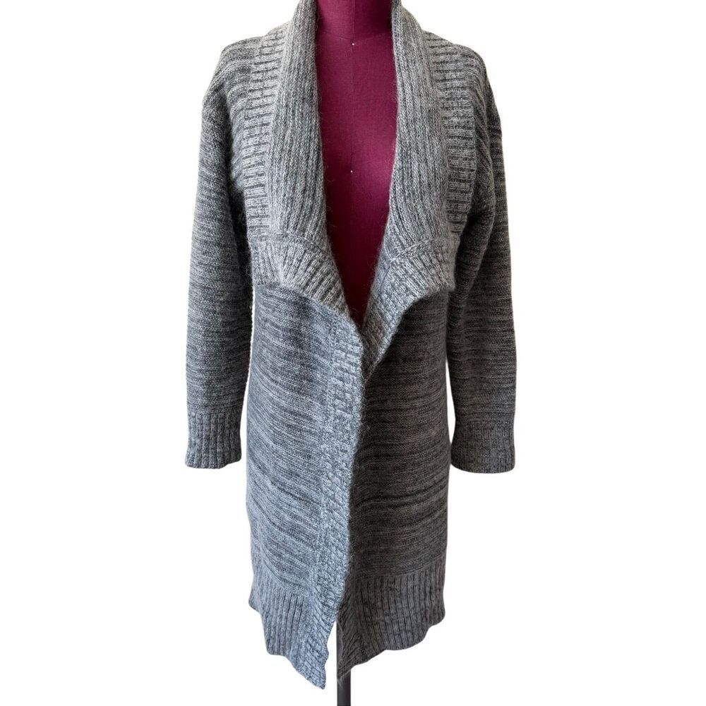 Sundance  Cardigan Sweater‎ Open Front Wool Mohair Longline Gray size Small